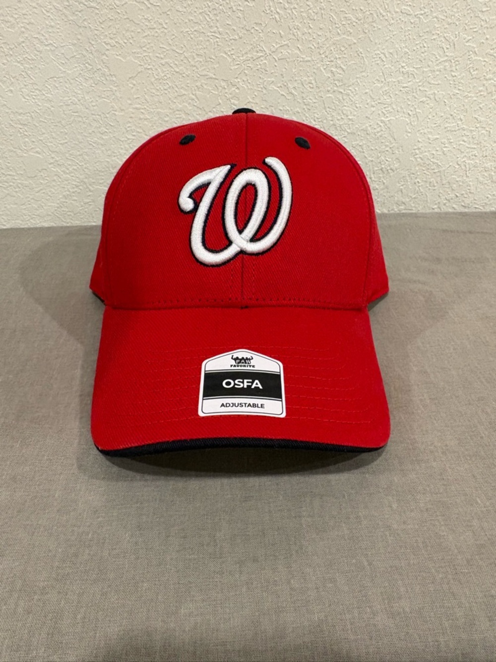 Washington Nationals Hat NWT MLB Red Adjustable Baseball Cap White W Logo OSFA